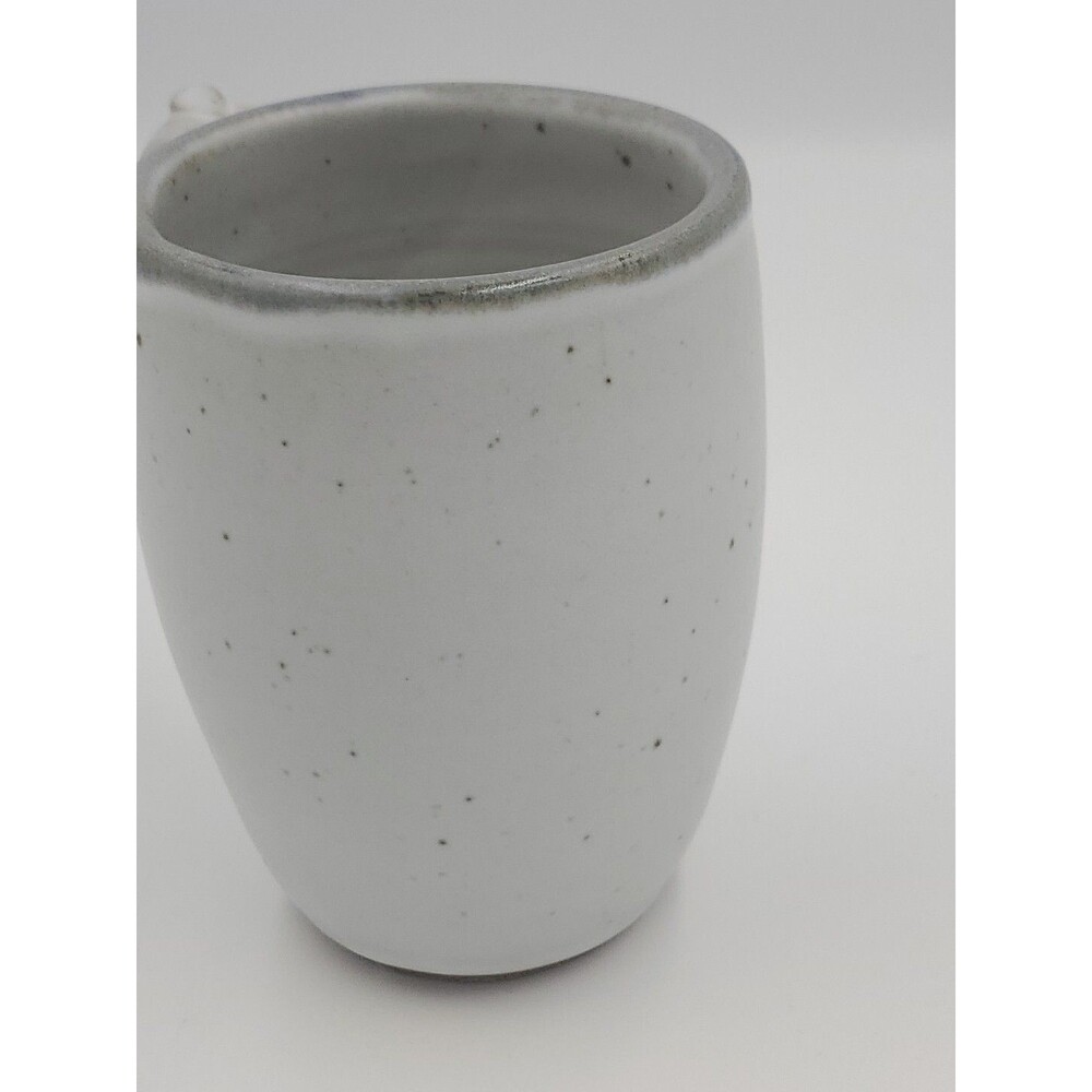 Vintage Art Pottery Clay Coffee Mug Salt Glaze Stoneware Signed Brid Cup - Picture 3 of 8